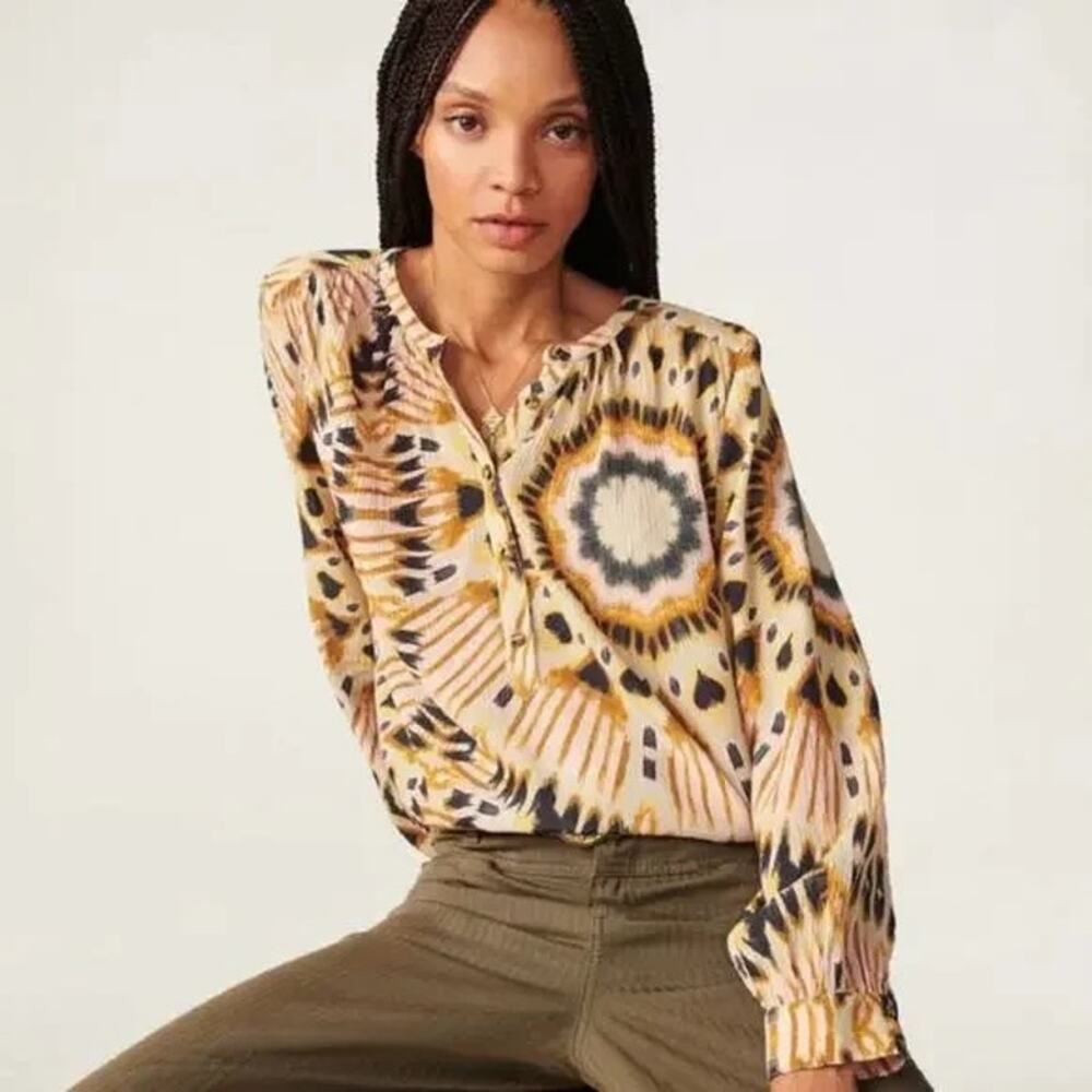 Ba&sh Calysta Crinkled Blouse in Kaleidoscope size Small